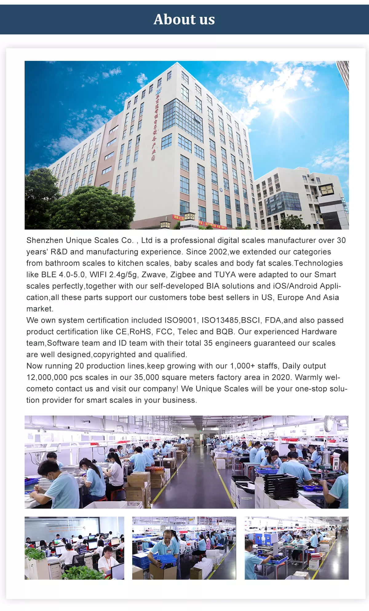 Shenzhen Unique Scales Co., Ltd is a professional digital scales manufacturer