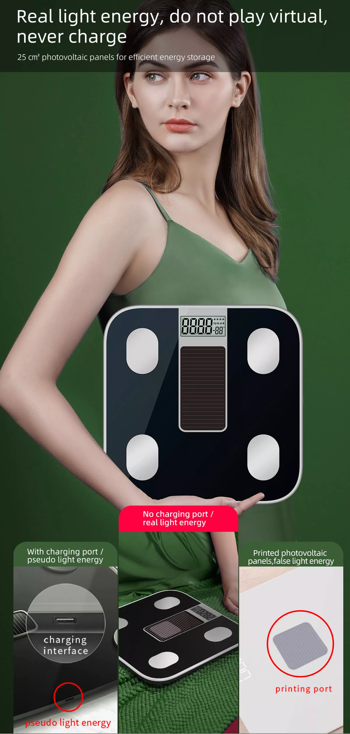 body analyzer scale, bioelectrical impedance scale, Smart Rechargeable Scale