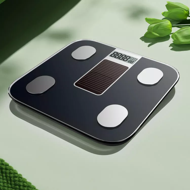 custom solar charging smart home scales for body fat bluetooth bathroom weighing scale