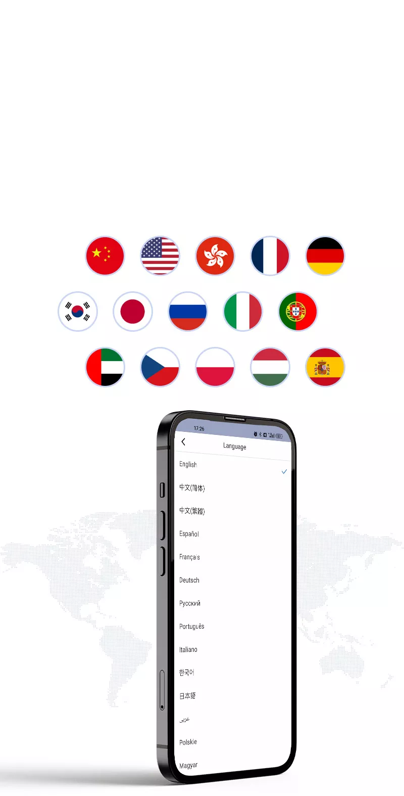 APP Supports 15 Languages